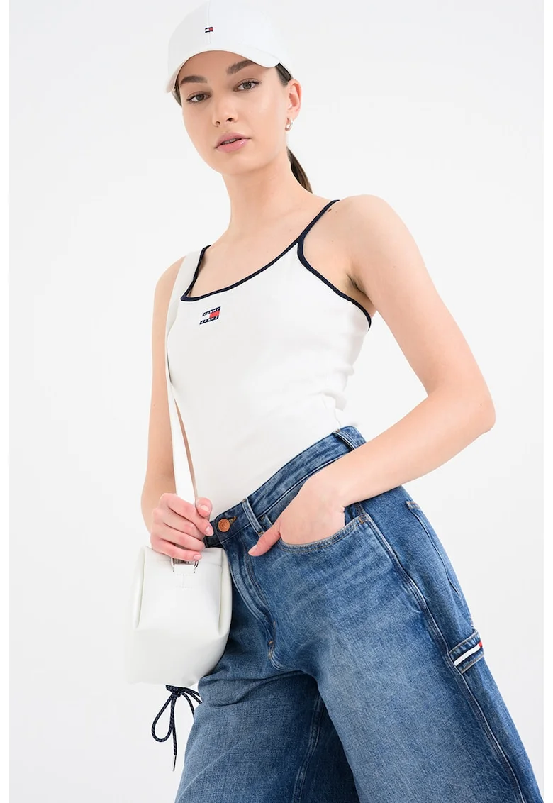Top sim fit striat, Bleumarin stins/Alb antichizat