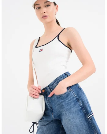 Top sim fit striat, Bleumarin stins/Alb antichizat
