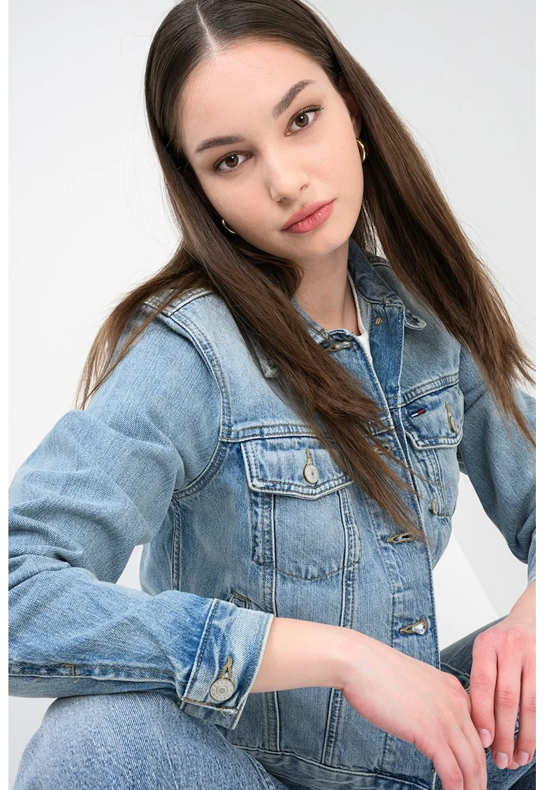Jacheta regular fit de denim, Albastru prafuit