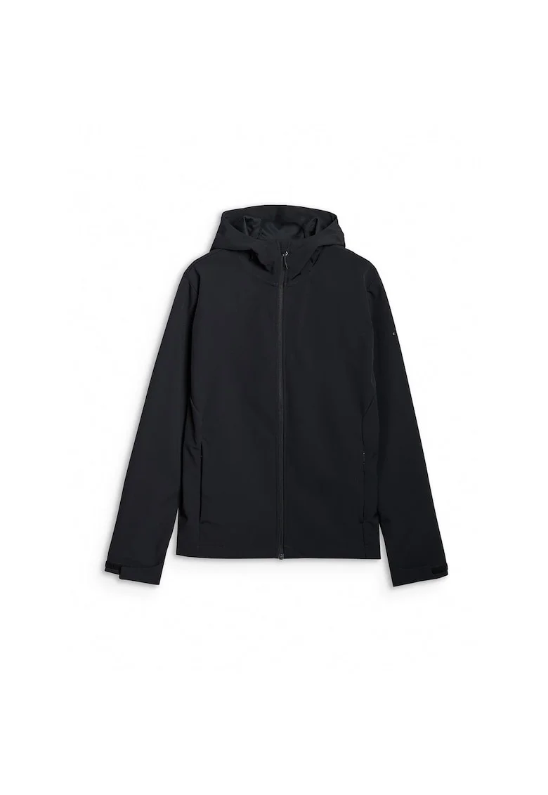 Jacheta softshell barbati  membrana NeoDry 5000, Poliester, rezistenta la vant, gluga, negru