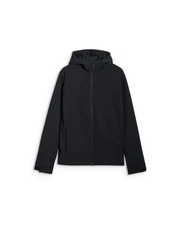 Jacheta softshell barbati  membrana NeoDry 5000, Poliester, rezistenta la vant, gluga, negru