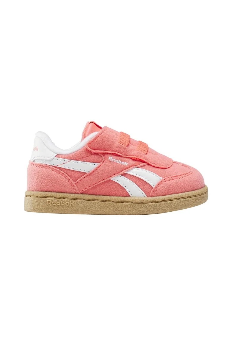 Pantofi sport  Smash Edge, piele intoarsa, inchidere cu velcro, roz, material sintetic