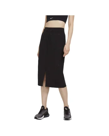Fusta sport dama  Tech Fleece, detalii contrastante, croiala moderna, bumbac/poliester, negru,