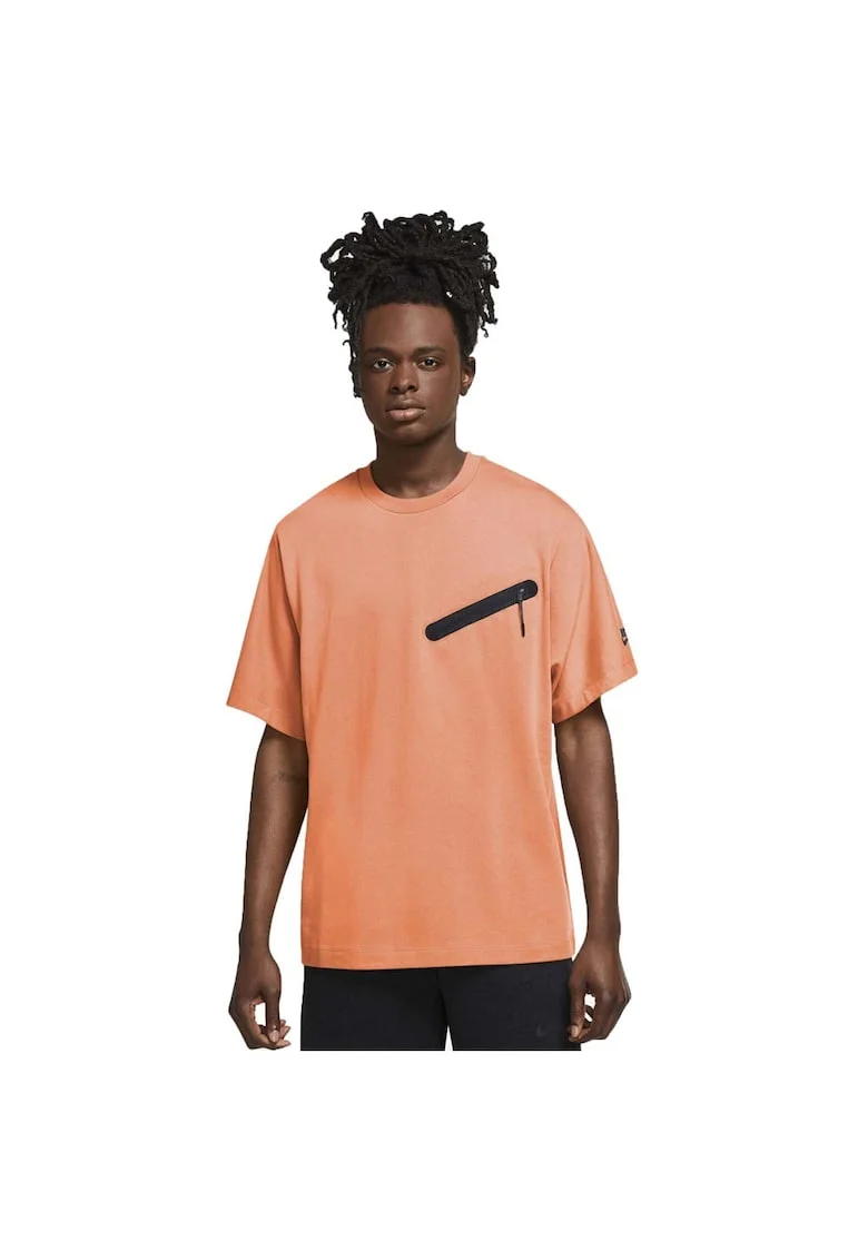 Tricou sport  scurt, bumbac gros, croiala lejera, buzunar cu fermoar,