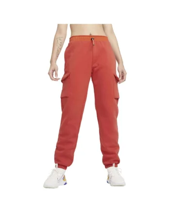 Pantaloni sport dama DD3607,  Fleece, Portocaliu,
