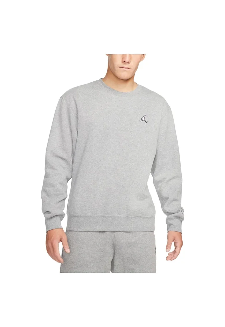 Bluza sport  Essential Crew Fleece, gri, bumbac, croiala lejera