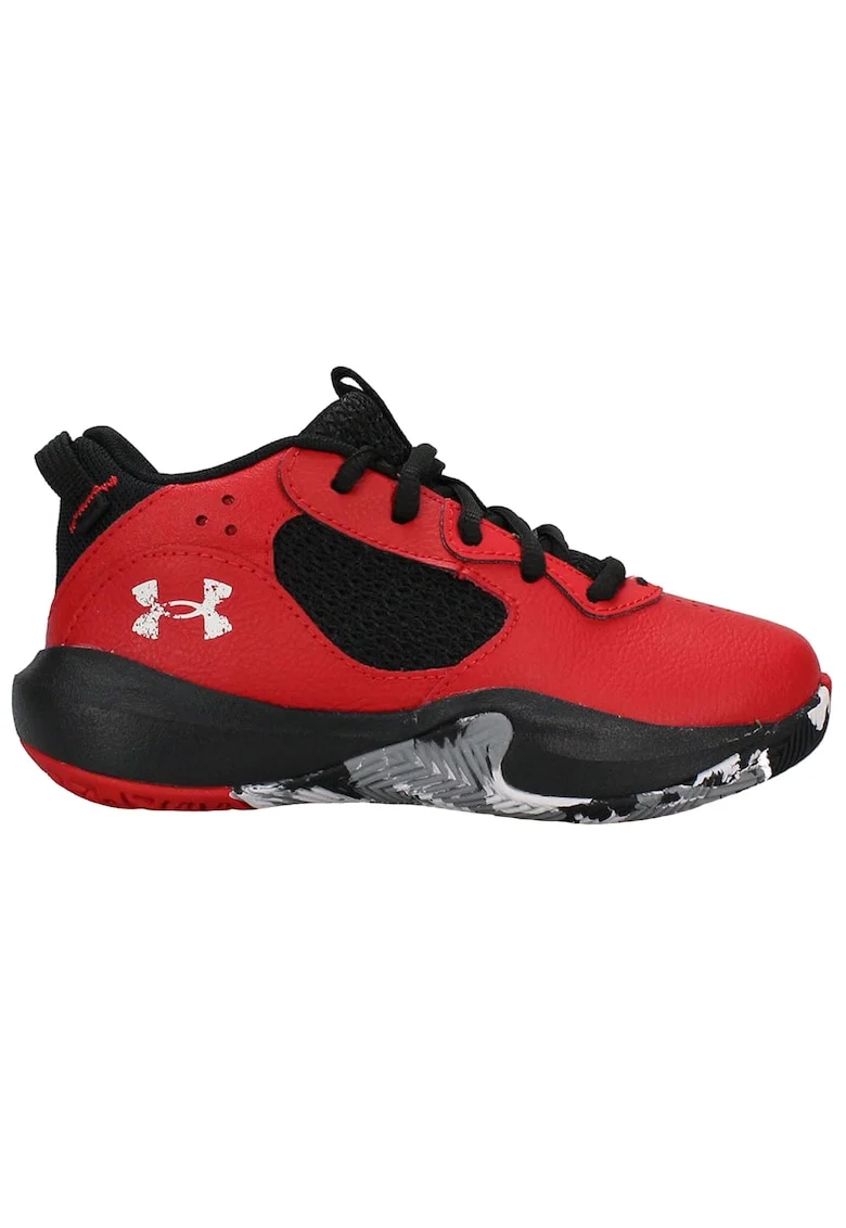 Pantofi sport baschet Lockdown 6,  Piele/Spuma Eva, Rosu