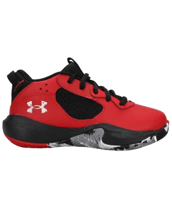 Pantofi sport baschet Lockdown 6,  Piele/Spuma Eva, Rosu