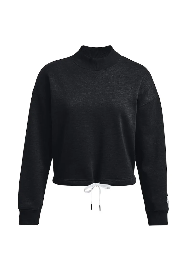Bluza sport dama,  Essential Script Crew, negru, bumbac, snur reglabil, maneci supradimensionate