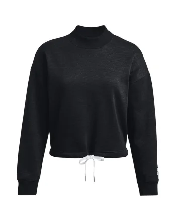 Bluza sport dama,  Essential Script Crew, negru, bumbac, snur reglabil, maneci supradimensionate