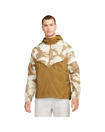 Jacheta sport  Windrunner Camo, impermeabila, usoara, maro, poliester,