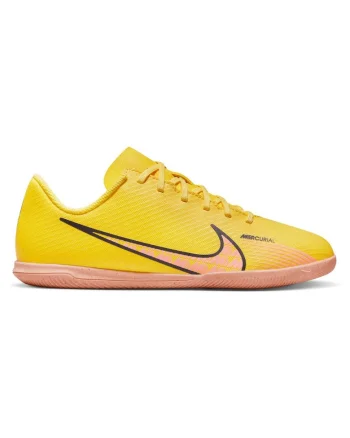 Pantofi sport copii,  Mercurial Vapor 15 Club IC, piele ecologica, talpa din cauciuc, galben