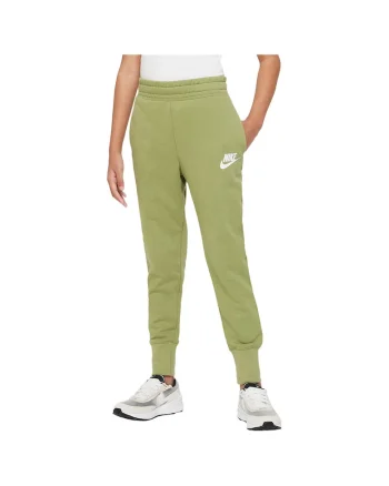 Pantaloni sport copii  Sportswear Club, French Terry, confortabili, cu buzunare, bumbac, verde,