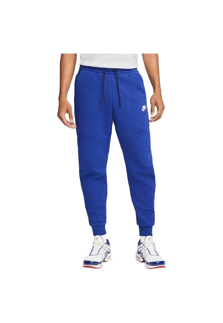 Pantaloni sport barbati  Tech Fleece, DV0538, buzunare cu fermoar, bumbac/poliester, albastru