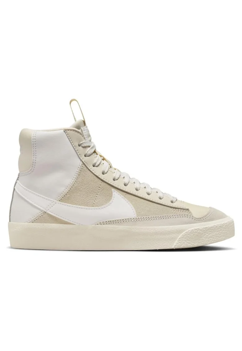 Pantofi sport copii,  Blazer Mid '77 D, piele intoarsa, talpa din cauciuc, crem,