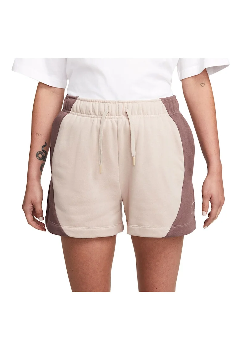 Pantaloni scurti  Club Fleece, talie elastica, bej, bumbac/poliester