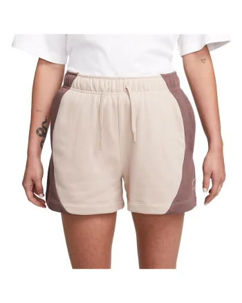 Pantaloni scurti  Club Fleece, talie elastica, bej, bumbac/poliester