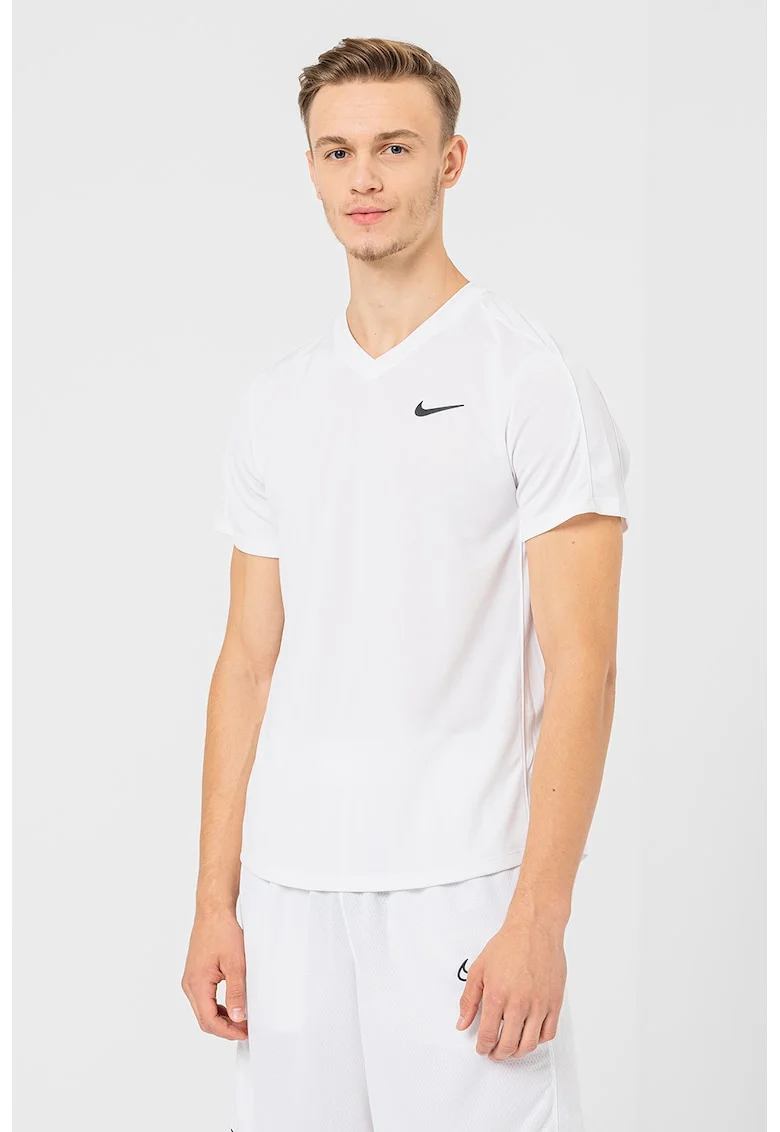 Tricou cu tehnologie Dri-Fit, pentru tenis Court Victory, Alb