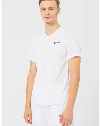 Tricou cu tehnologie Dri-Fit, pentru tenis Court Victory, Alb