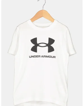 Tricou cu imprimeu logo, pentru fitness Sportstyle, Alb