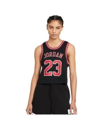 Maiou sport dama  model Essentials, croiala lejera, imprimeuri cu model, poliester, Rosu/Negru