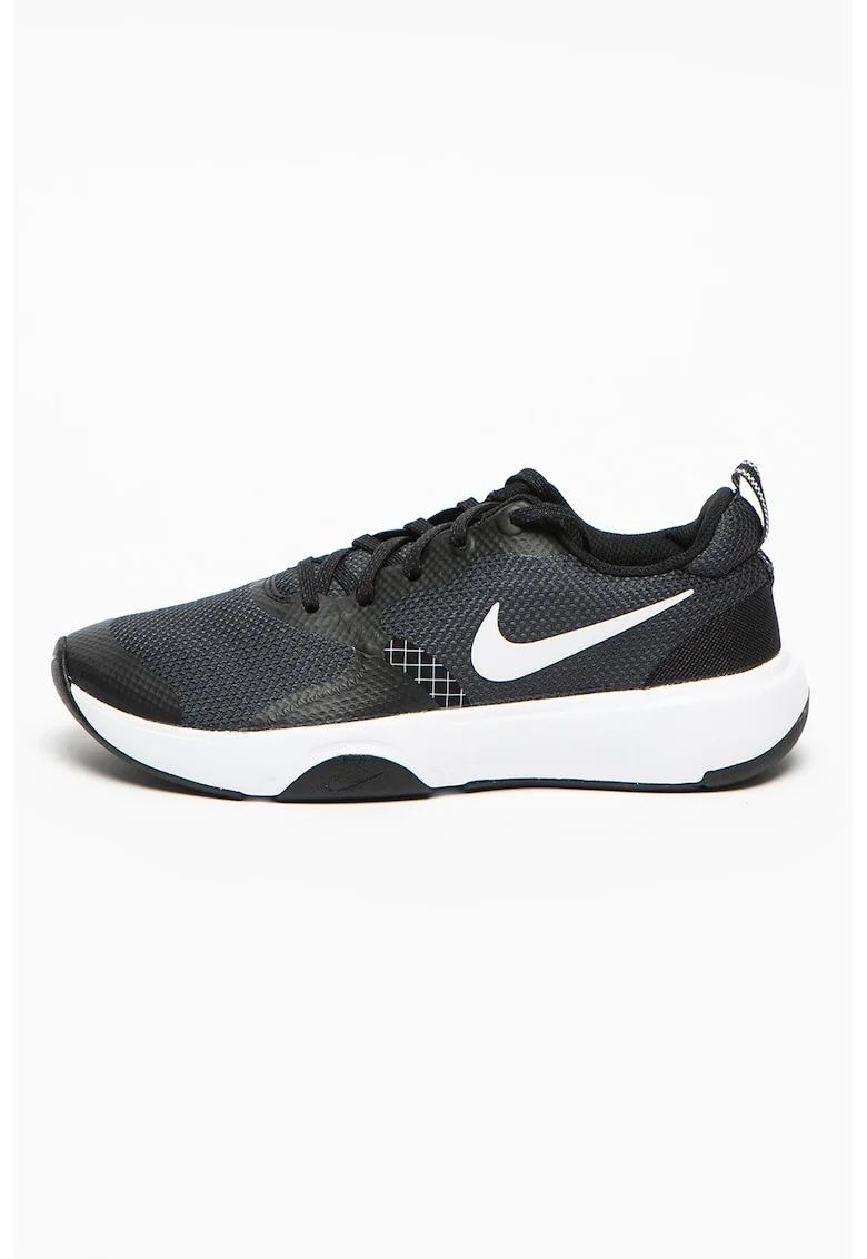 Pantofi din piele ecologica si material textil pentru fitness City REP TR, Negru/Verde padure