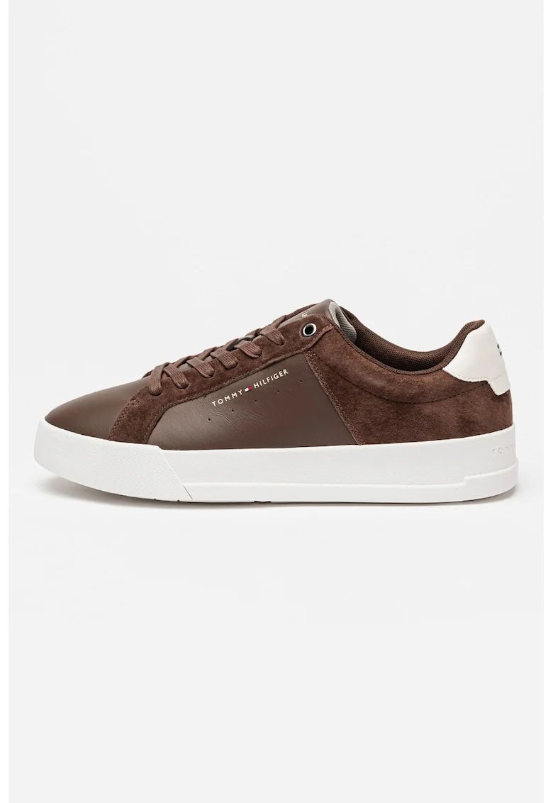 Pantofi sport din piele Court, Maro inchis