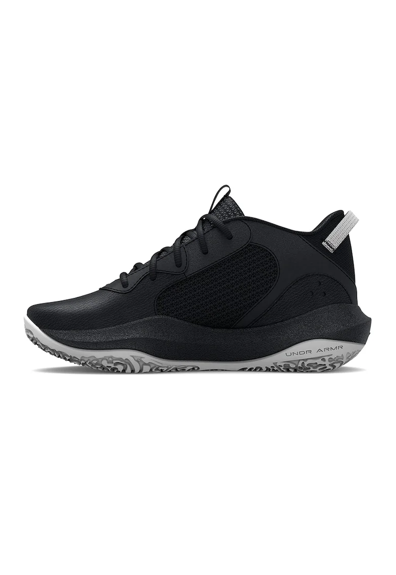 Pantofi cu garnituri din plasa pentru baschet Lockdown 6, Negru stins/Gri inchis