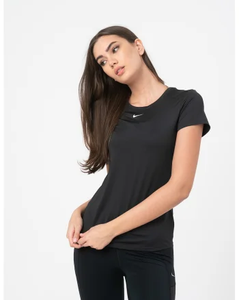 Tricou slim fit cu tehnologie Dri-FIT, pentru fitness One, Negru