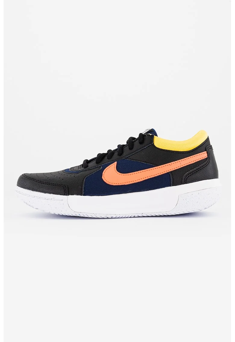 Pantofi cu garnituri de piele, pentru tenis Zoom Court Lite, Negru/Bleumarin