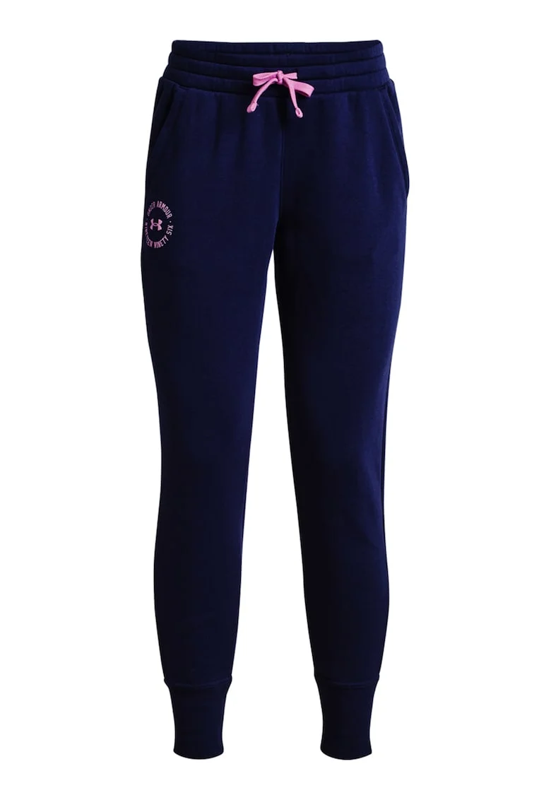 Pantaloni sport lejeri pentru antrenament Rival Fleece Crest, Roz/Bleumarin