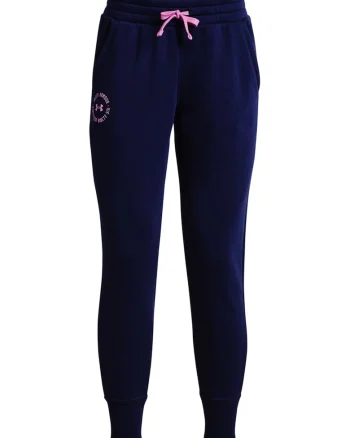 Pantaloni sport lejeri pentru antrenament Rival Fleece Crest, Roz/Bleumarin