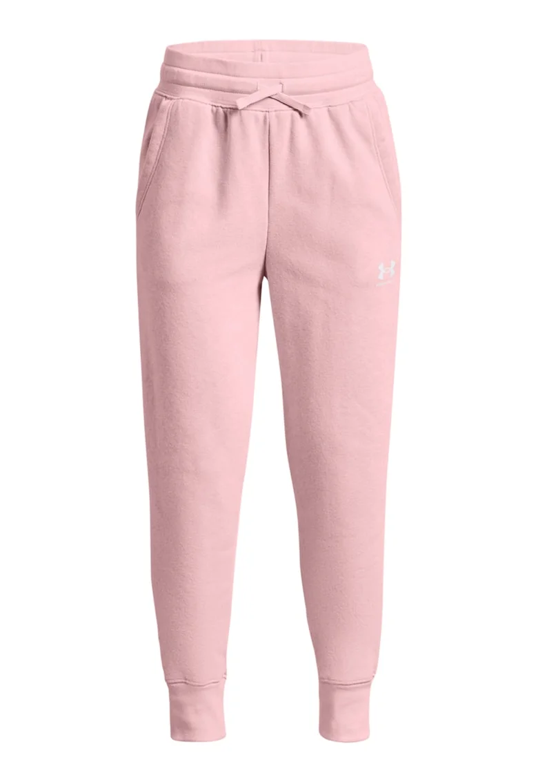 Pantaloni sport cu imprimeu logo discret pentru fitness Rival, Roz pastel