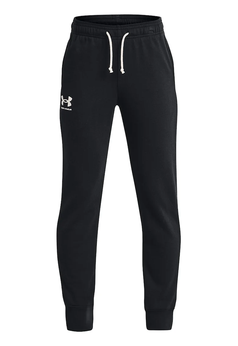 Pantaloni lejeri din amestec de bumbac, pentru fitness, Negru