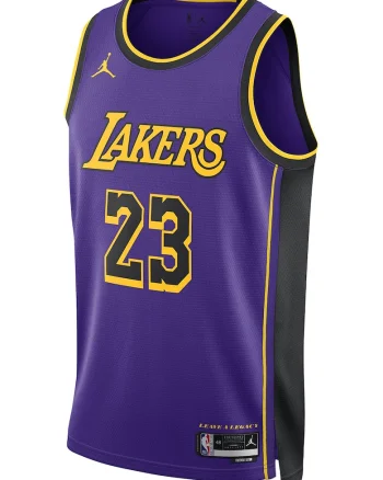 Top pentru baschet Los Angeles Lakers Statement Edition, Negru/Galben/Violet