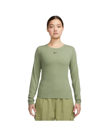 Top scurt  maneca lunga, nervuri, verde, poliester