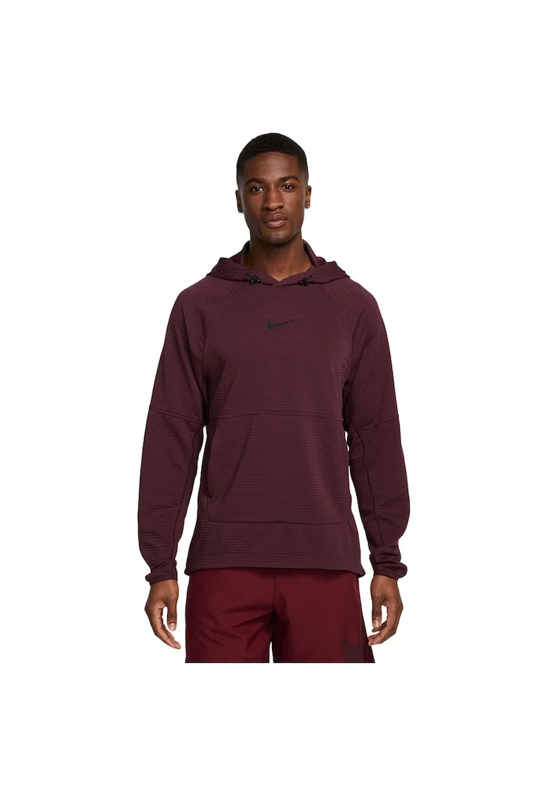 Hanorac sport  Pro, tehnologie Dri-FIT, buzunare frontale, gluga, poliester, visiniu,