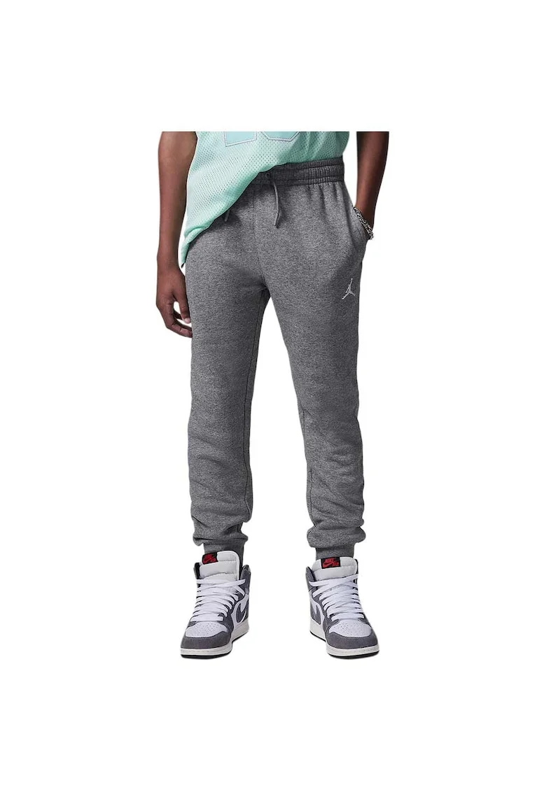 Pantaloni sport  Brooklyn Fleece Essentials, bumbac/poliester, talie elastica, gri