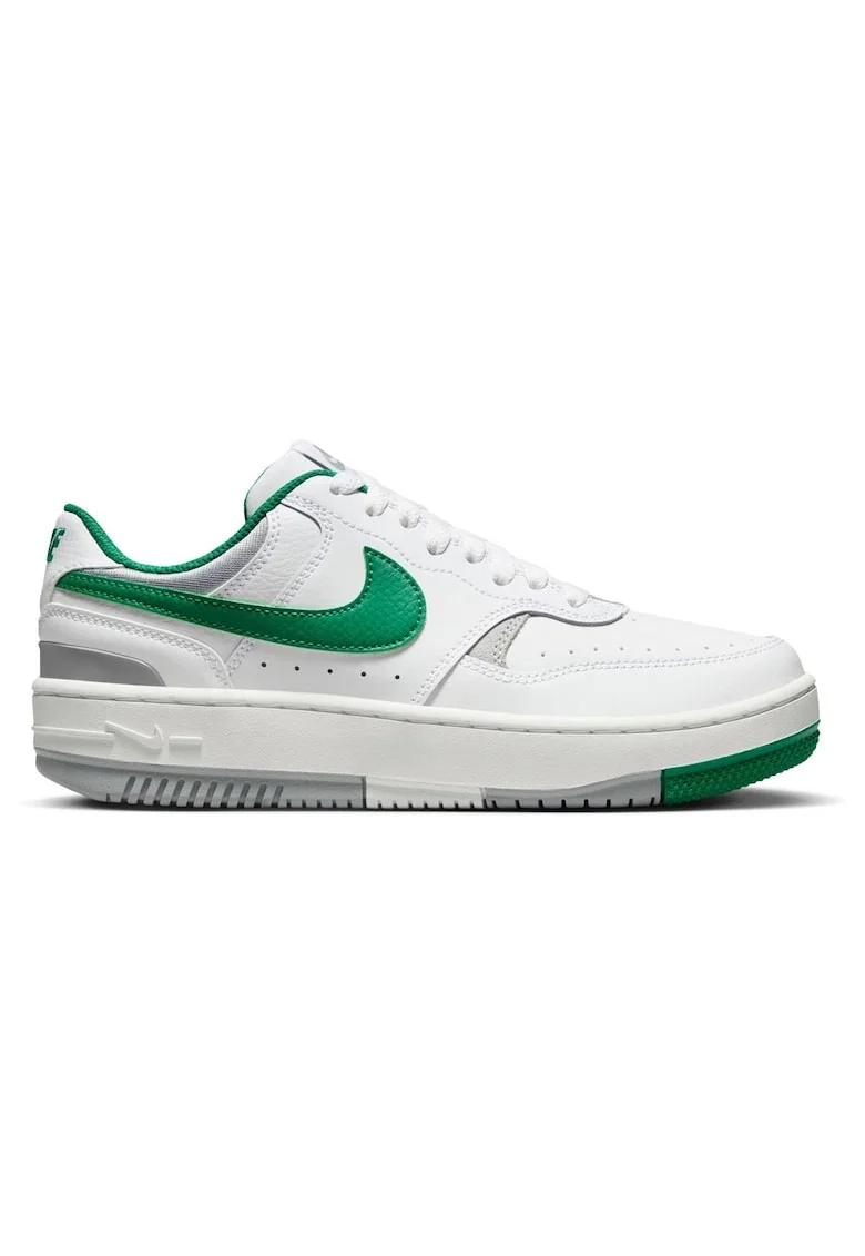 Pantofi sport dama  Gamma Force, design stratificat, alb-verde, piele ecologica si naturala,