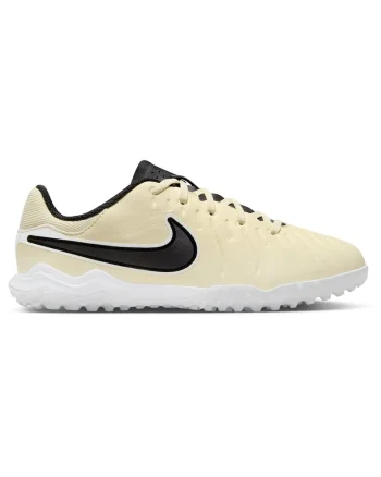Ghete fotbal copii  Tiempo Legend 10 Academy, ecru, pentru teren sintetic, piele