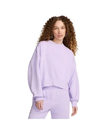 Hanorac sport dama  colectia Phoenix Fleece, croiala larga, fleece moale, bumbac/poliester, lila,