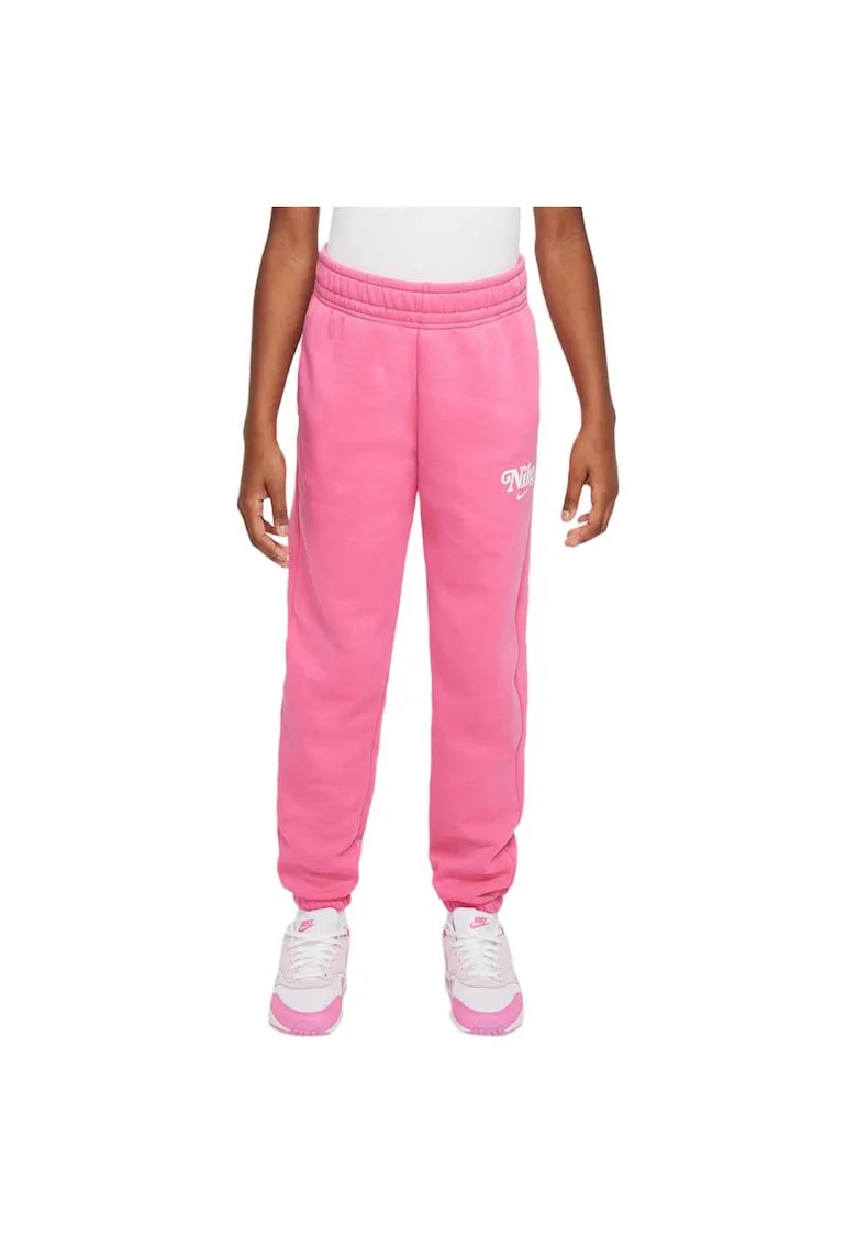 Pantaloni sport copii  confortabili, elastic, bumbac/poliester, roz