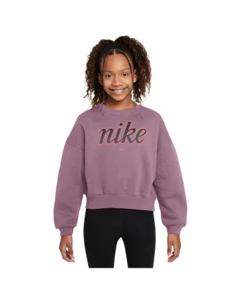 Hanorac sport  fleece, croiala larga, decolteu rotund, pentru fete, bumbac
