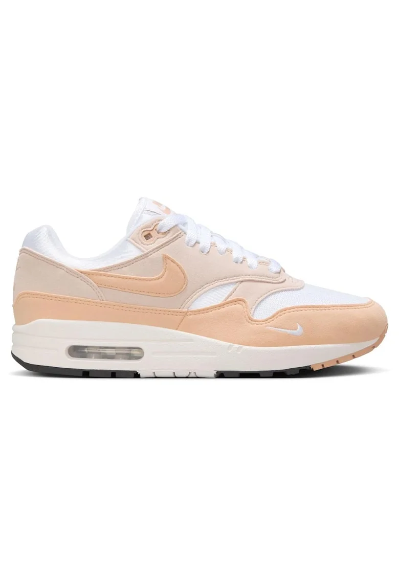 Pantofi sport dama  Air Max 1 '87, alb-piersica, material textil, amortizare excelenta