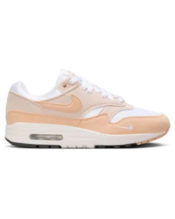 Pantofi sport dama  Air Max 1 '87, alb-piersica, material textil, amortizare excelenta