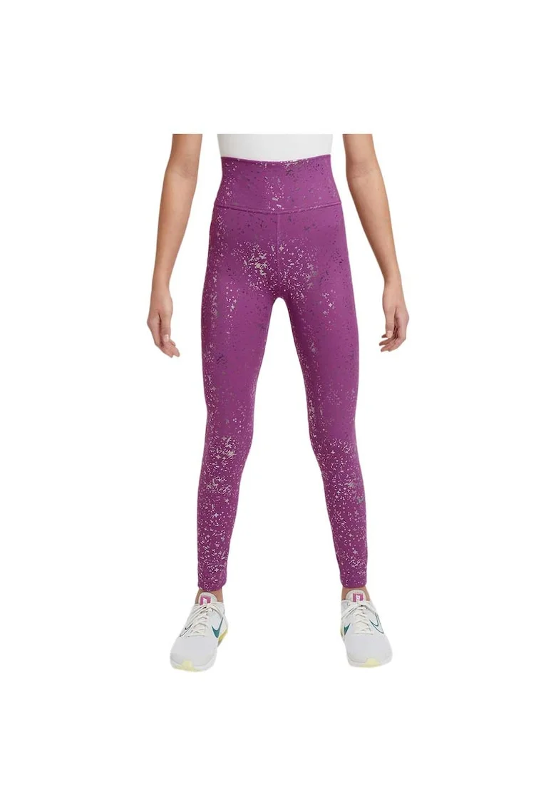 Colanti sport copii  model One Dri-FIT, talie inalta, buzunar ascuns, poliester/spandex, roz