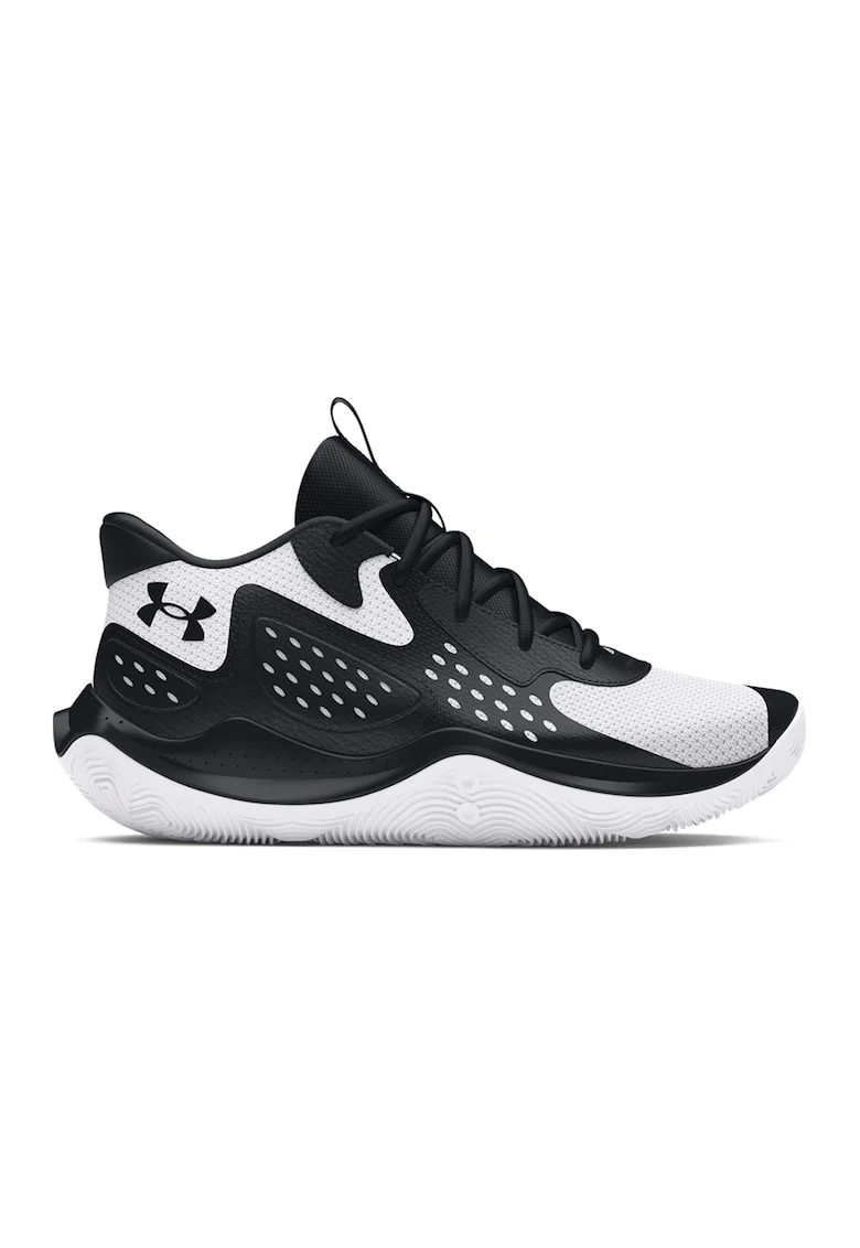Pantofi mid-cut pentru baschet Jet '23, Alb/Negru