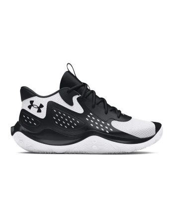Pantofi mid-cut pentru baschet Jet '23, Alb/Negru