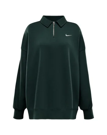 Hanorac sport dama  model Phoenix Fleece, fermoar 1/4, bumbac, verde