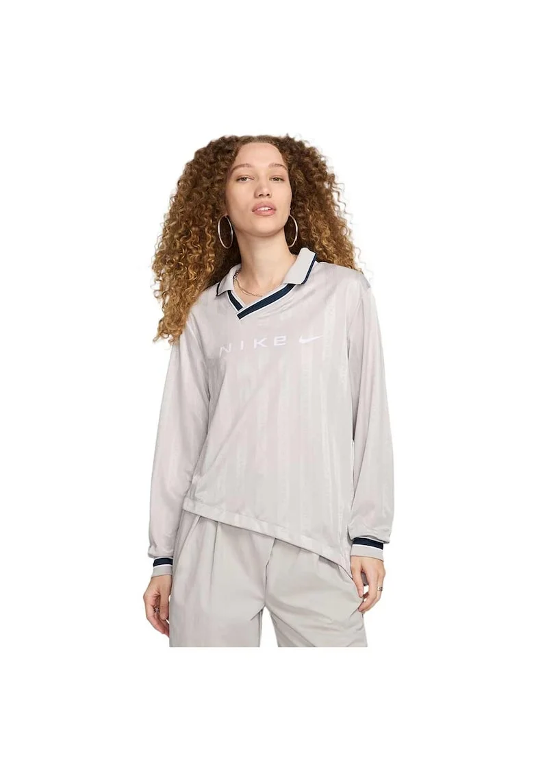 Tricou sport  Colectia Sportswear, maneca lunga, design atletic, bej, poliester